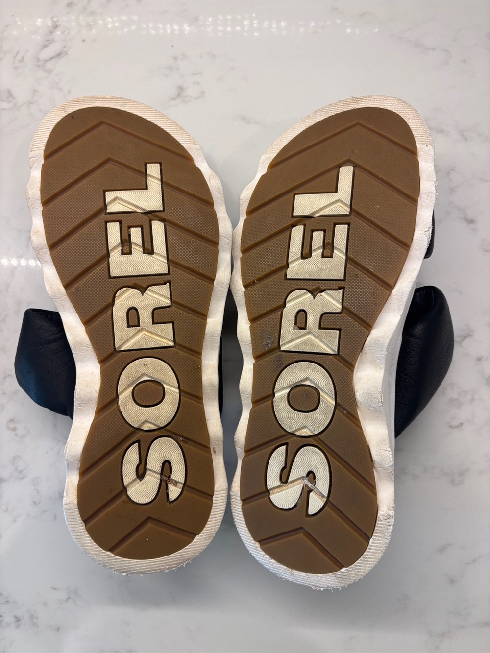 Sorel Black Double-Strap Padded Slide Sandals - Picture 5 of 8